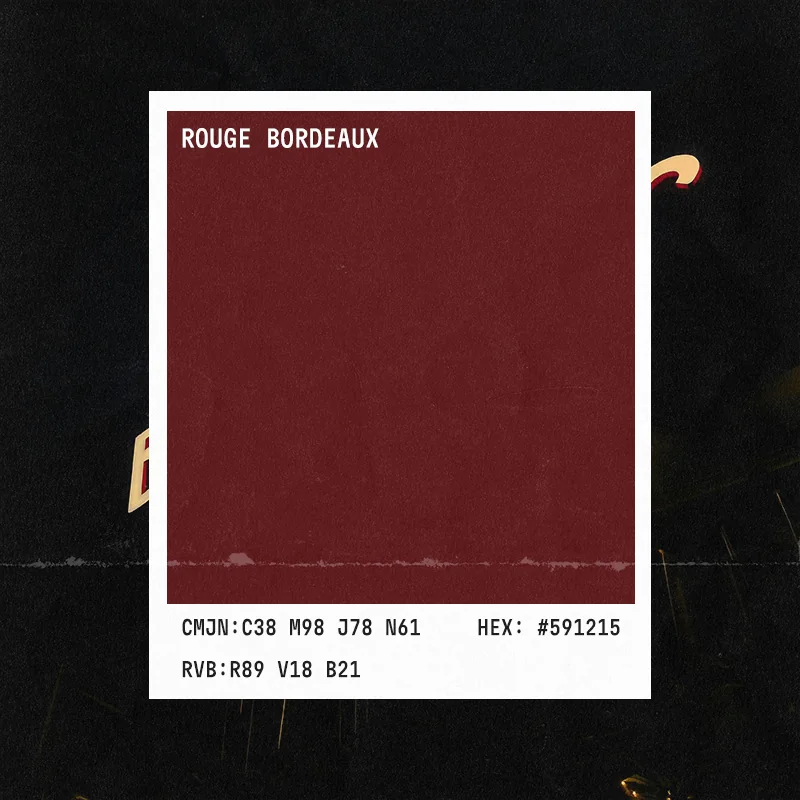Couleur de marque Rouge bordeaux du restaurant Le Scénario, #591215