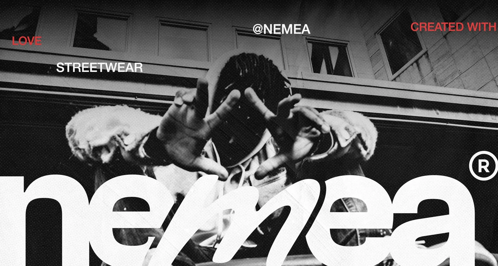 Visuel de campagne de la marque de streetwear Nemea