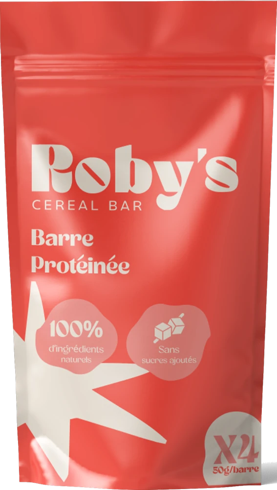 Doypack Roby's Bar rouge, barre protéinée, 4 barres de 50 g