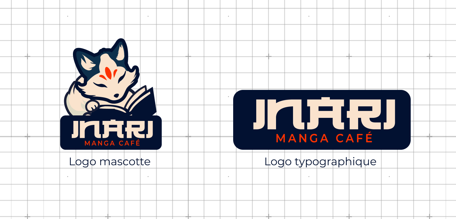 Construction du Logo principal du Inari Manga Café, conçu par Studio Onze