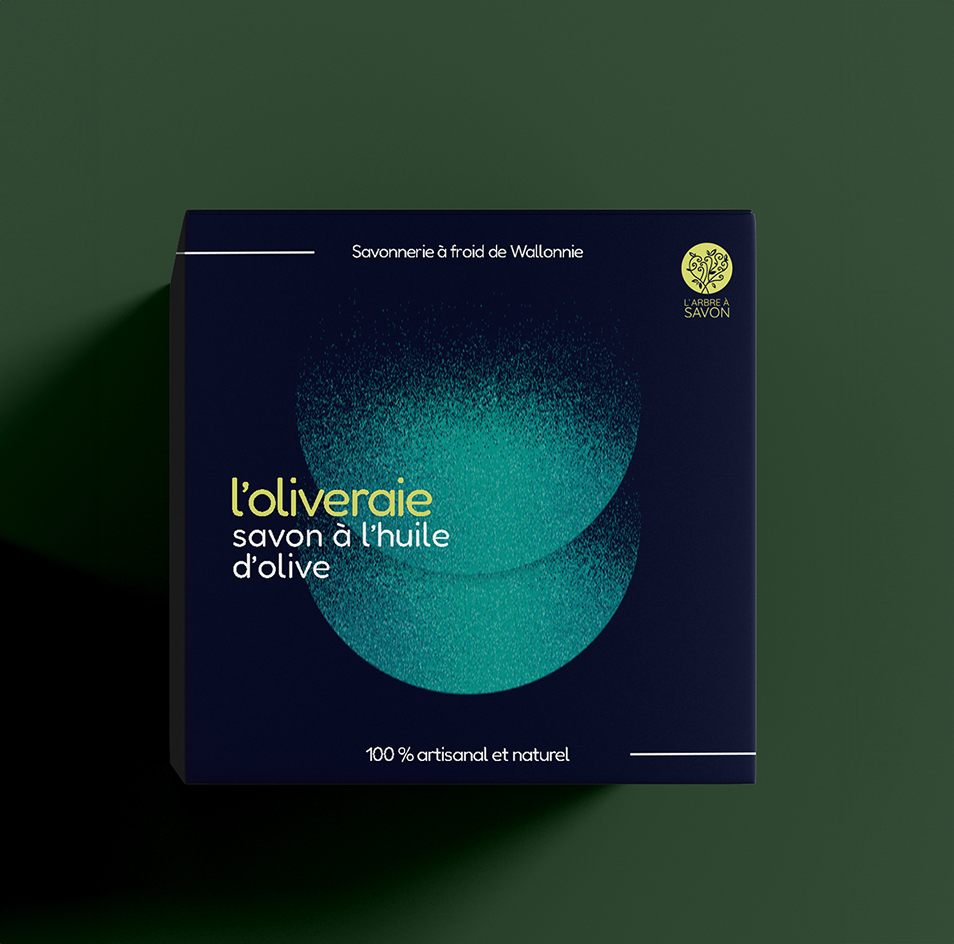 Packaging du savon à l'huile d'olive de l'arbre à savon conçu par Studio Onze