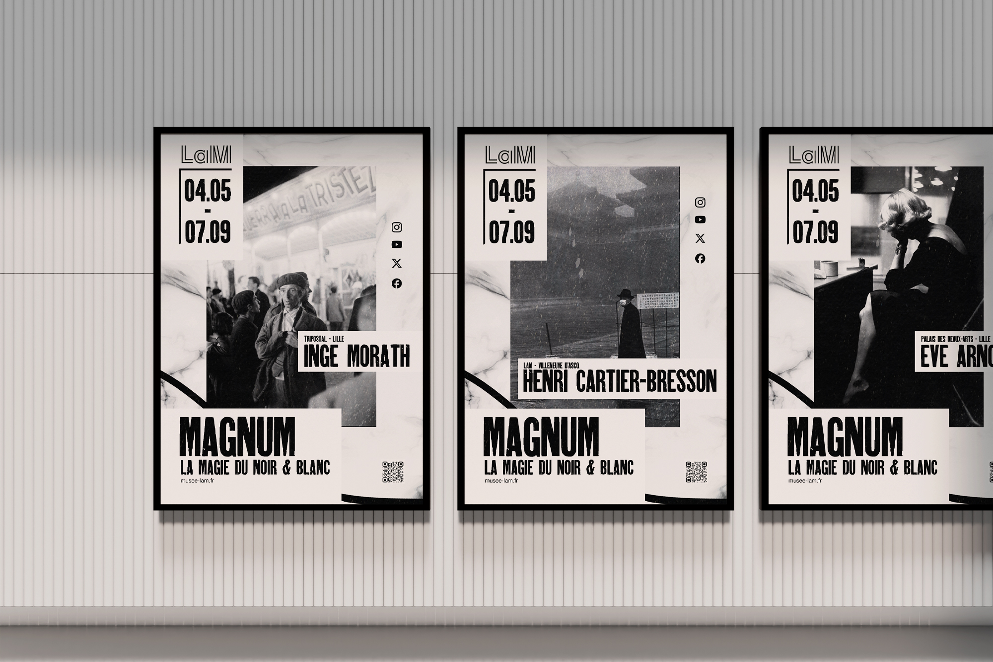 Couverture de la page du LaM, de 3 affiches conçues par Studio Onze