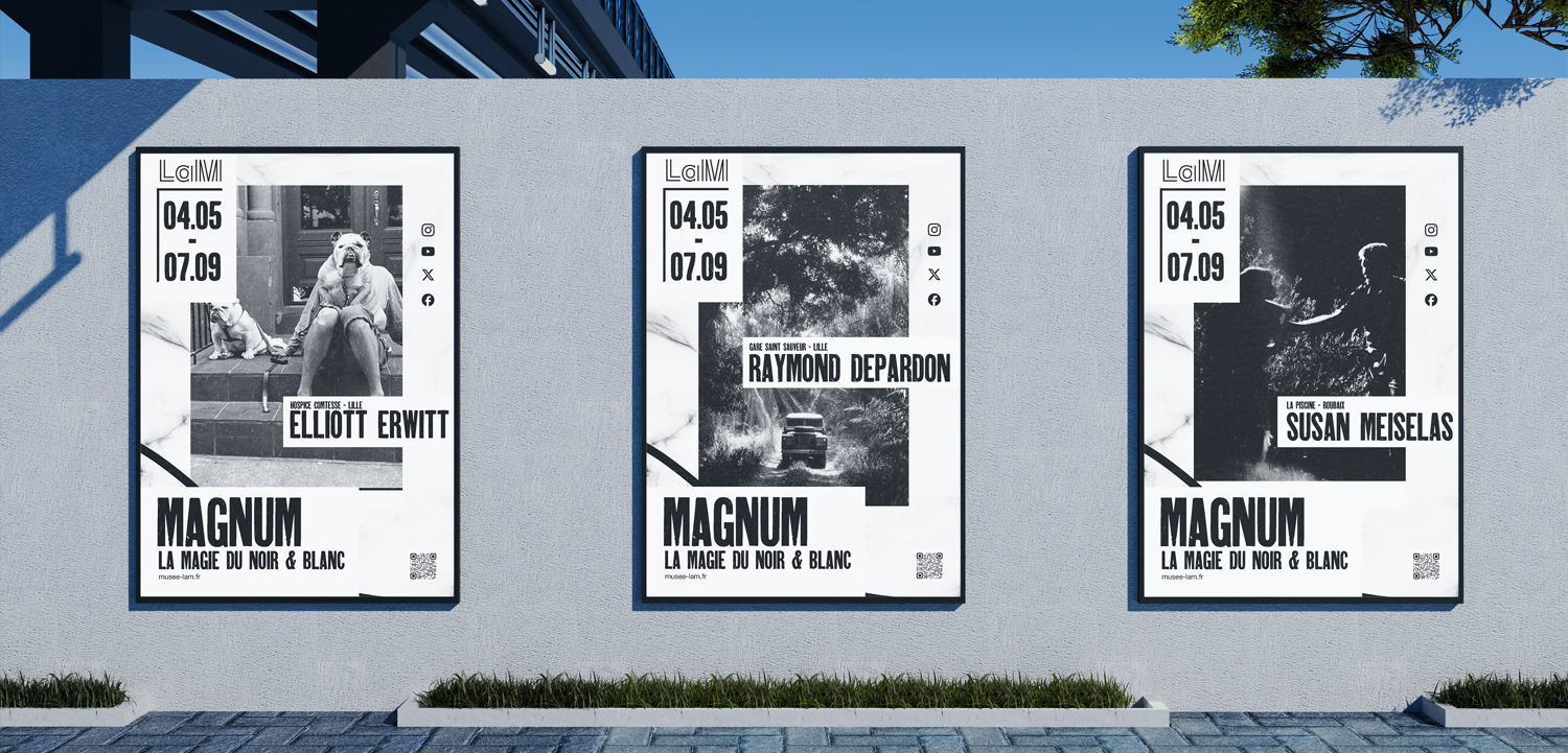 Trois design d'affiches d'exposition sur la photographie au LaM conçus par Studio Onze