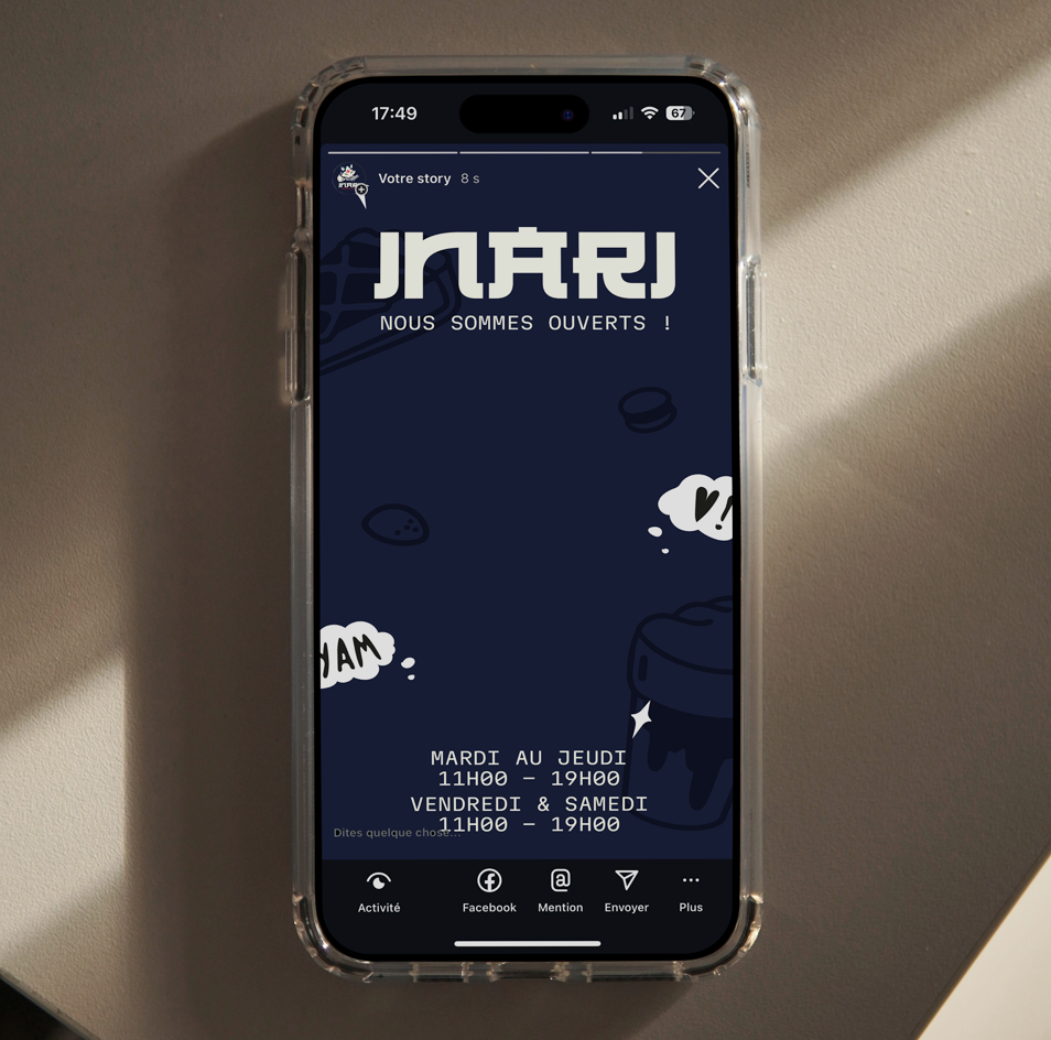 Publication story instagram du Inari Manga Café par Studio Onze